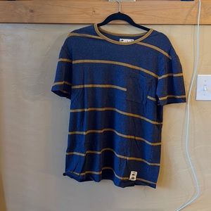 Mens L - Vans striped t shirt with front pocket